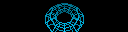 A spinning wireframe torus in cyan